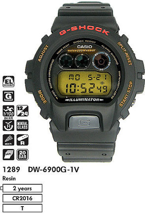 Годинник CASIO DW-6900G-1V