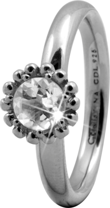 Кольцо CC 800-3.5.A/61 Crystal Flower silver 