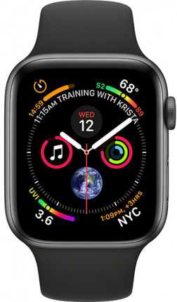 Смарт-годинник Apple Watch Series 4 GPS 44mm Space Grey Aluminium Case with Black Sport Band (MU6D2UA/A)