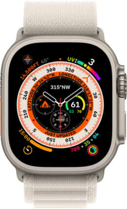 Смарт-годинник Apple Watch Ultra GPS + Cellular 49mm Titanium Case with Starlight Alpine Loop L (MQFT3UL/A)