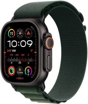 Смарт-годинник Apple Watch Ultra 2 GPS + Cellular 49mm Black Titan Case with Dark Green Alpine Loop - S (MX4Q3UL/A)