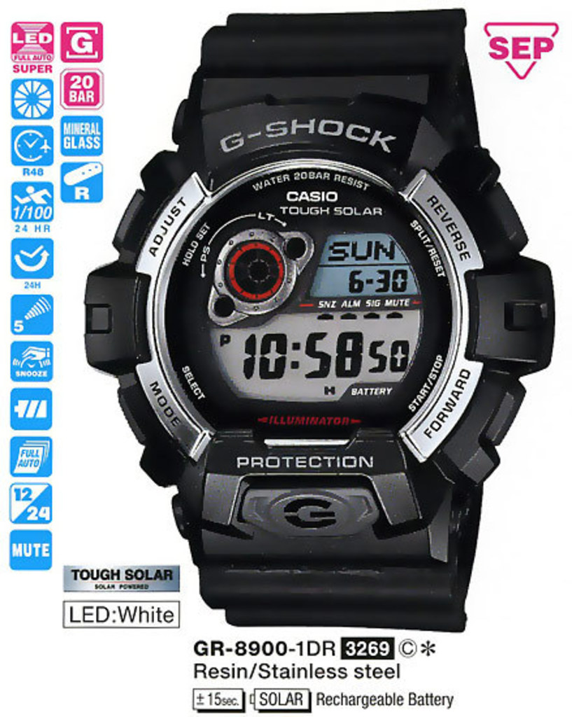 

Часы CASIO GR-8900-1ER, GR-8900-1ER