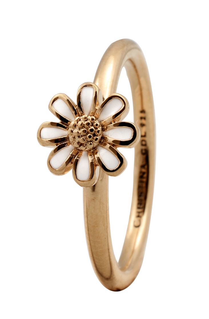 

Кольцо CC 800-1.9.B/57 Marguerite enamel goldpl., 800-1.9.B/57